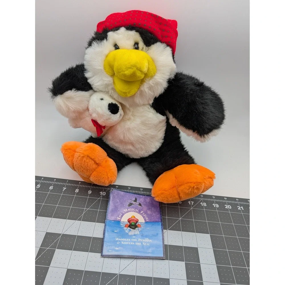 Commonwealth Waddles Penguin Shivers Seal Plush Black White Book 1993